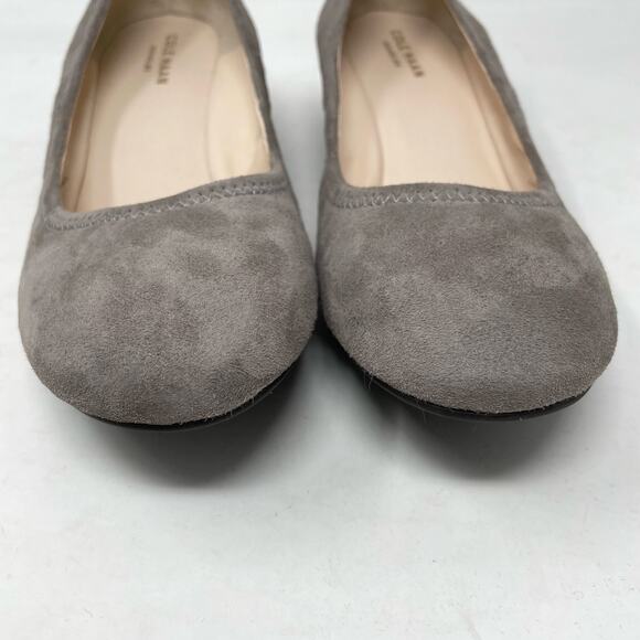 Cole Haan Grand OS Sadie Gray Taupe Leather Suede Ballet Wedge Pumps Shoes 7.5 - Picture 6 of 15